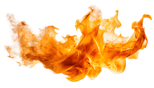 fire, flame Splash on a white isolated background. Generative AI.