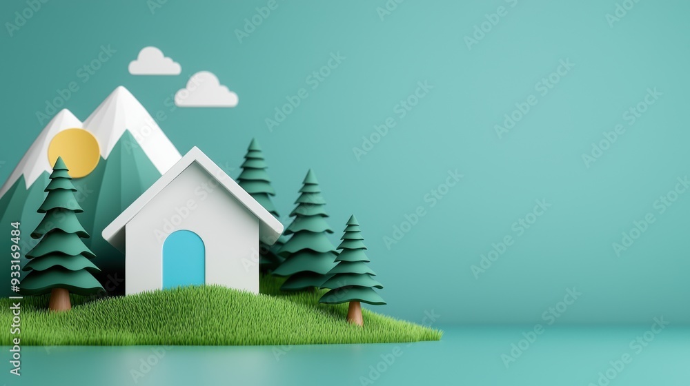 Poster water conservation awareness animation with copy space for text and selective focus -