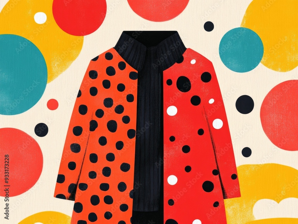 Poster fashionable bold patterned scarf in a flat design vibrant and colorful textile pattern with an abstr