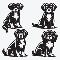 Obraz premium Creative Dog Silhouette Collection Stunning Clip Art for All Pet Enthusiasts