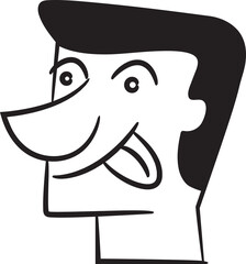Cheeky Face Man Character Comic Illustration
