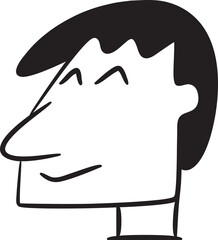 Happy Man Character Comic Illustration