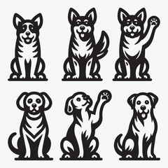 Obraz premium Creative Dog Silhouette Collection Stunning Clip Art for All Pet Enthusiasts