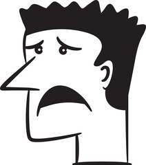 Sad Man Character Comic Illustration