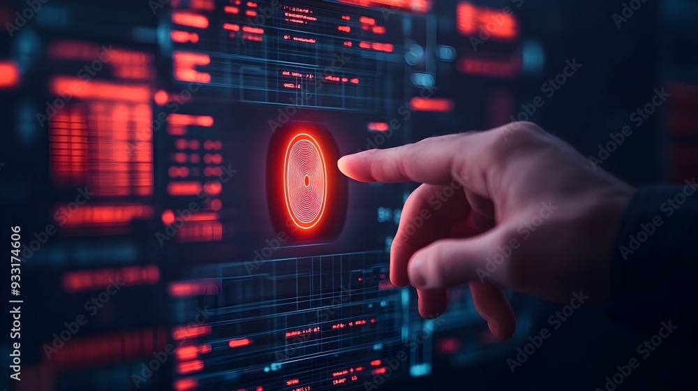 Poster fingerprint authentication digital security technology