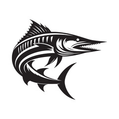 Barracuda silhouette vector art illustration