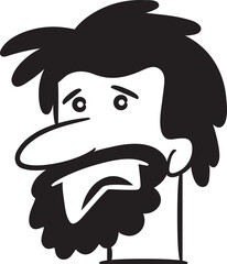 Sad Man Character Comic Illustration