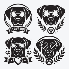 Obraz premium Creative Dog Silhouette Collection Stunning Clip Art for All Pet Enthusiasts