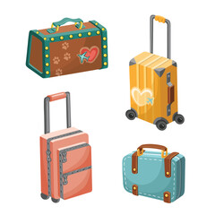 set of travel suitcases, vector illustration isolated
