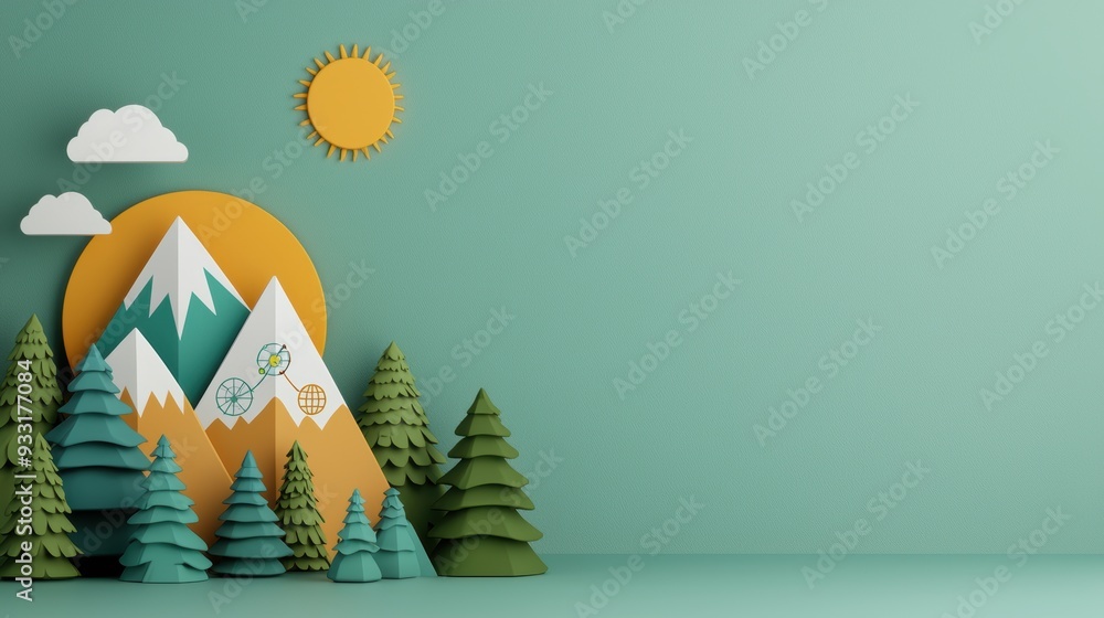 Aufkleber visualizing climate change data - graphs and charts with copy space and selective focus