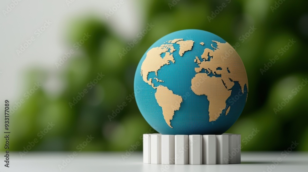 Aufkleber visualizing climate change data in - futuristic graphs and charts with copy space.