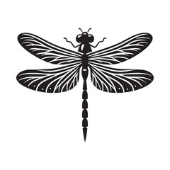 Dragonfly silhouette vector art illustration