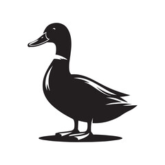 Duck silhouette vector art illustration