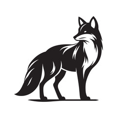 Fox silhouette vector art illustration