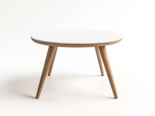 Simple and elegant wooden round table with clean lines and natural finish.