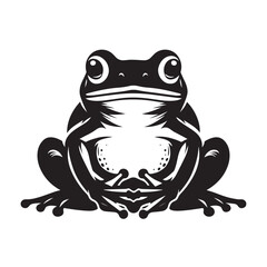 Frog silhouette vector art illustration