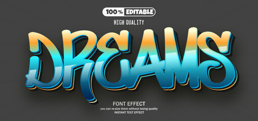 Obraz premium Dreams text effect. Editable text effect.