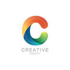 Colorful Creative Agency Logo With Gradient Letter C Design

