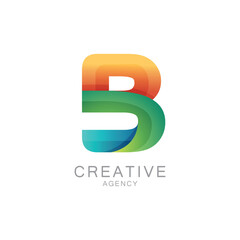 Colorful Creative Agency Logo With Gradient Letter B Design


