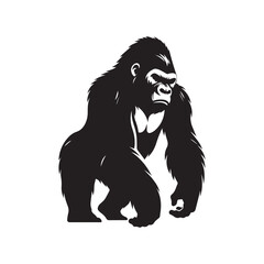 Gorilla silhouette vector art illustration