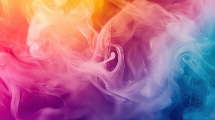 Captivating burst of color with swirling smoke and mist, set against a gradient backdrop.