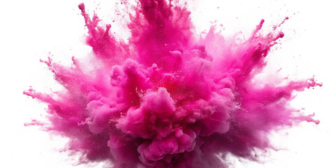 Fototapeta premium Abstract Pink Smoke Explosion, powder splash isolated in white 