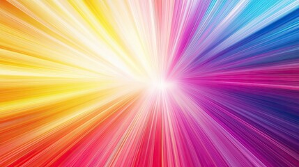 Dynamic background with vibrant rays of color radiating outward, creating an energetic and lively visual effect.