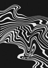 Liquid dynamic grainy texture, Black and white poster design with liquid and curve lines, Futuristic cover set. A4 size. Ideal for banner, flyer, invitation, business card.