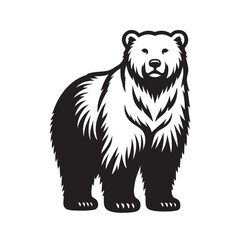 Polar Bear silhouette vector art illustration