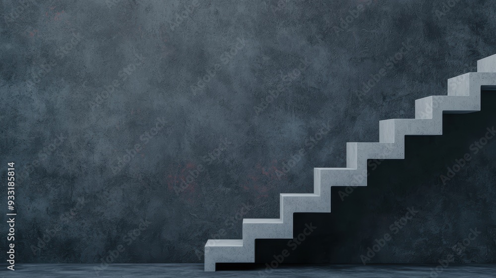 Poster climbing the staircase of economic inequality: visual metaphor illustrating social divide with copy 