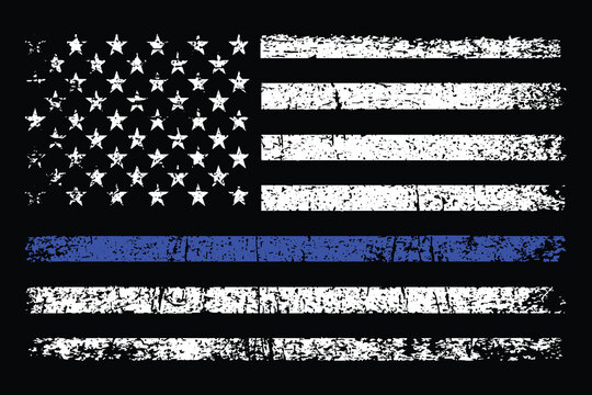 Thin Blue Line Flag. USA Police Flag