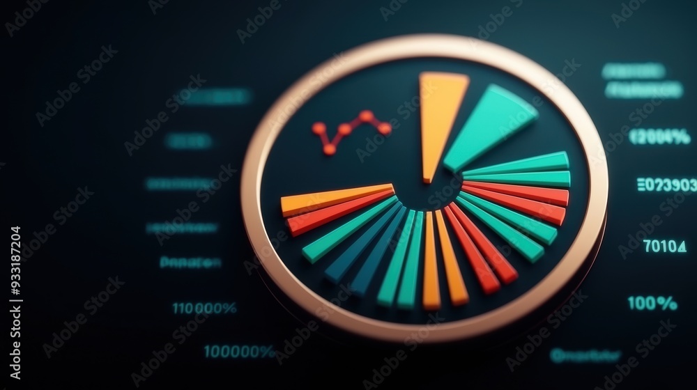 Poster advanced futuristic interface with economic data charts and predictive analytics copy space, high de