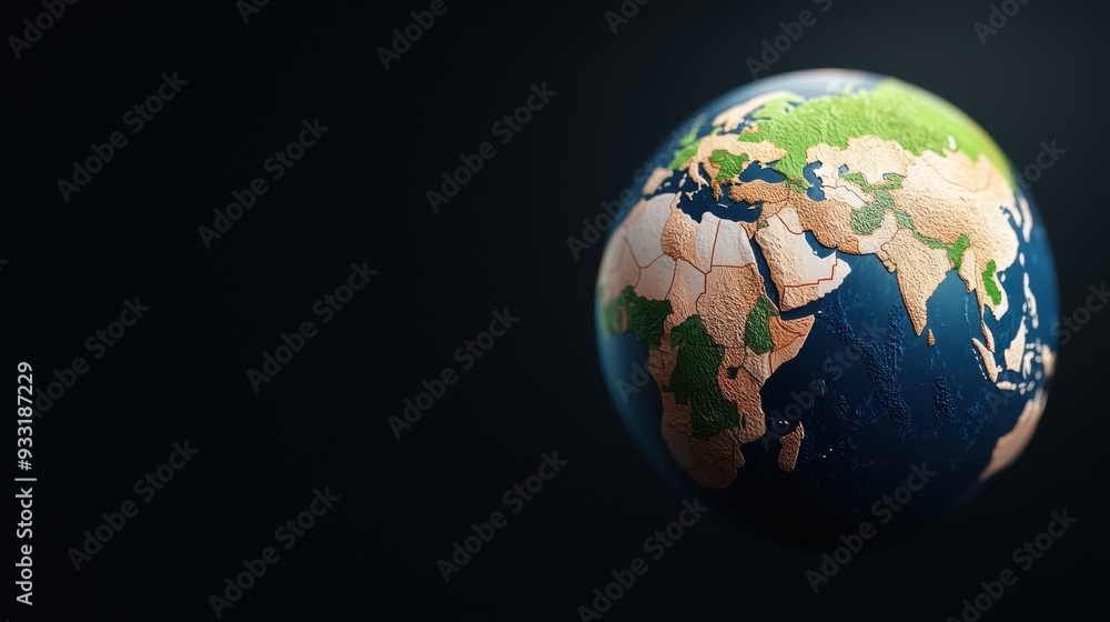 Poster futuristic holographic globe showing real-time economic data and forecasts in 8k resolution with cop