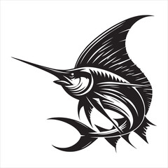 wordfish silhouette vector illustration