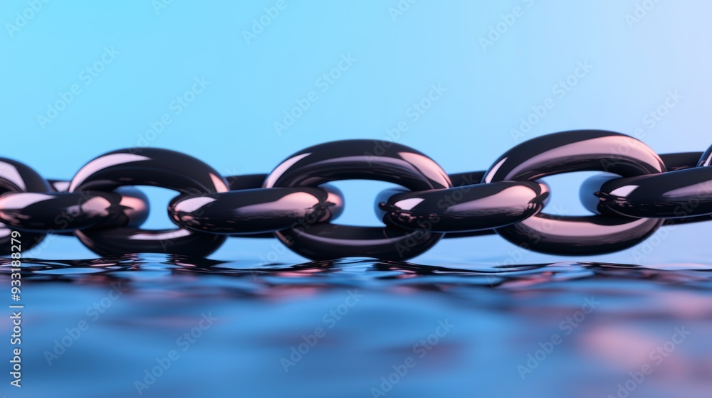 Poster seamless flow of a supply chain: metaphorical river representing efficiency and fluidity with copy s
