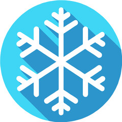 Obraz premium Blue Snowflake Icon in Circular Frame