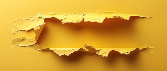 yellow paper torn in the center