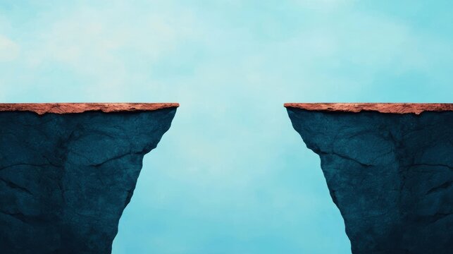 Connecting Economic Classes - Visual Metaphor of Bridging the Gap with Copy Space for Text, High Detail 8K Image