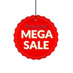 Hanging Mega Sale Label Banner 
