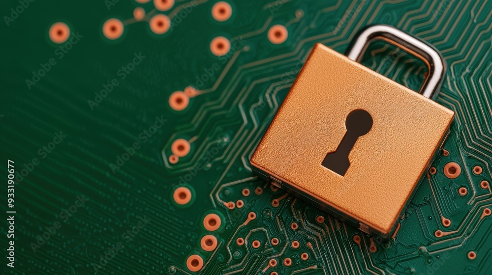 Poster fortifying economic interests: cybersecurity in action | high detail 8k image with copy space