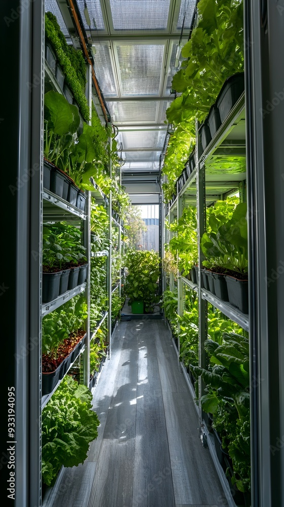 Poster vertical farming in a repurposed shipping container an innovative and space saving approach to urban