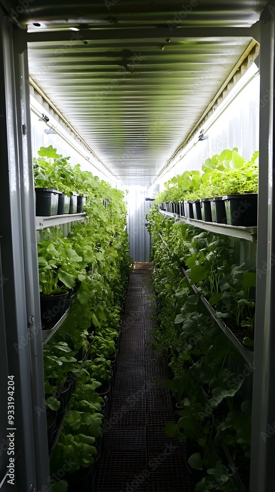 Poster vertical farming in a converted shipping container an innovative space efficient setup for sustainab