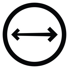 Artistic modern black arrow and circle stroke vector design isolated on a white square background