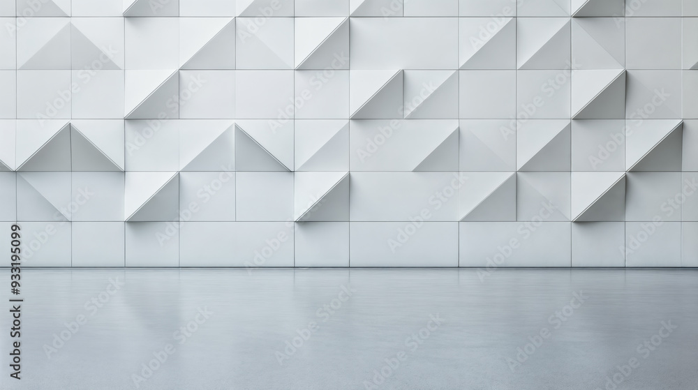 Poster white abstract wall creating modern interior with empty space