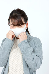 マスクを着けた女性