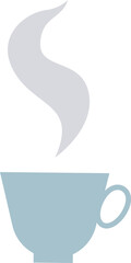 A minimalist coffee mug with steam, symbolizing a fresh hot beverage.