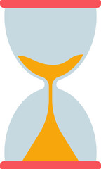 An hourglass with sand flowing, symbolizing time passing or urgency.