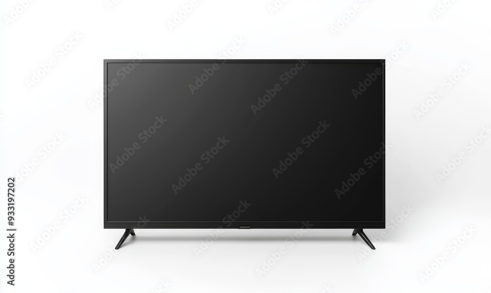 Aufkleber An illustration of a black TV, flat screen plasma with a realistic image of plasma on the wall. A mock up of a black HD led monitor isolated on white background. A presentation on an LCD flat screen