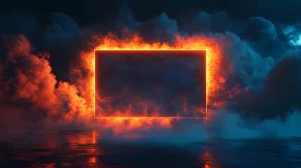 Abstract flame geometric entrance background
