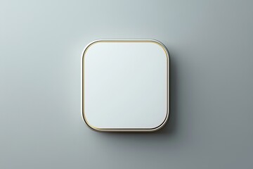 Mockup of a white enamel pin, front and back views, 3D rendering. Mockup of an empty luxury hard lapel badge. Silver clasp-pin design template. Mockup of a matte square brooch for the presentation of